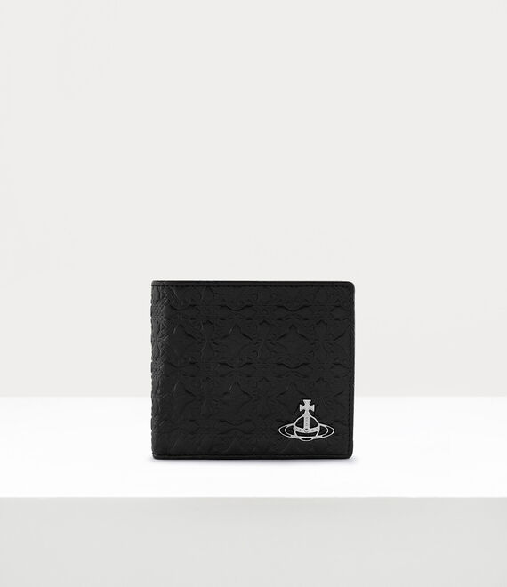 Vivienne Westwood Embossed Man Wallet With Coin Purse in BLACK